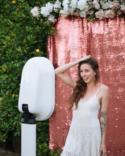 Guests at a Primo photo booth