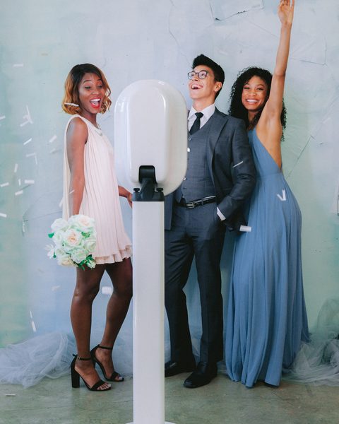 Guests at a Primo photo booth