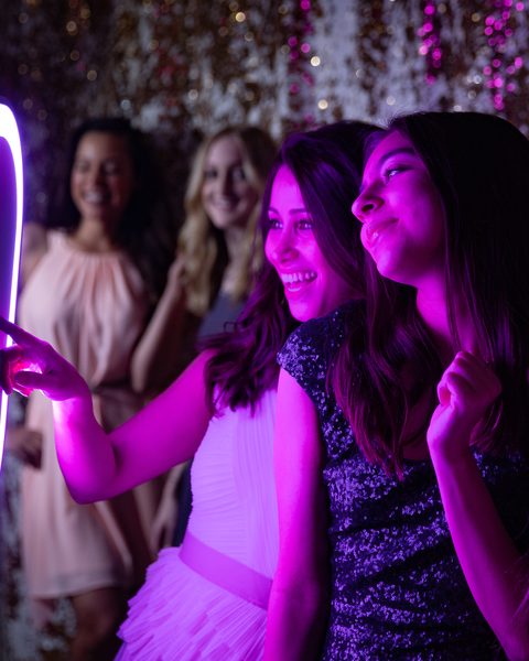 Guests at a Primo photo booth